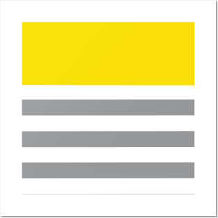 Yellow with grey stripes Posters and Art